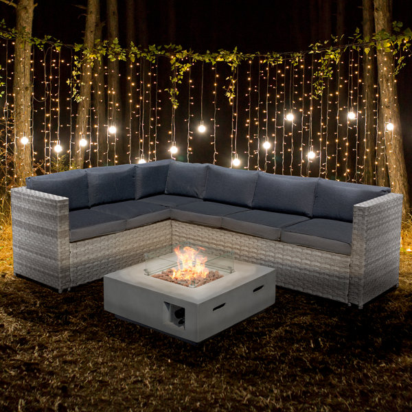 Brayden Studio Sitzer Lounge Set Acorn Aus Rattan Mit Polster